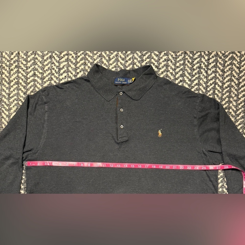 POLO RALPH LAUREN Classic Fit Soft Cotton Polo Shirt in Dark Gray Size XXL - Picture 10 of 10